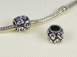 Modulperle aus Metall mit Ornment Herz